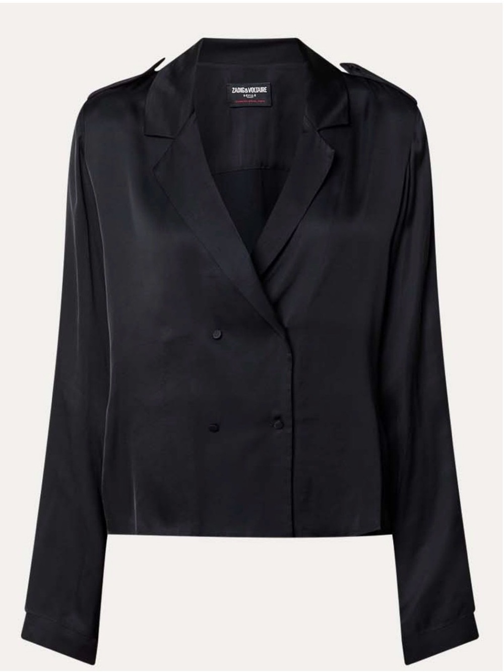 Zadig & Voltaire Tussi Black Satin Blouse XS and Small NWT
